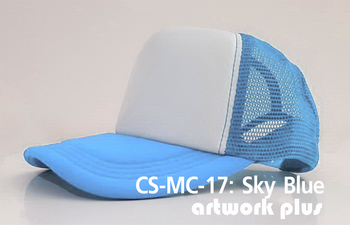 CAP SIMPLE- CS-MC-17,  Sky blue, หมวกตาข่าย, หมวกแก๊ปตาข่าย, หมวกแก๊ปสำเร็จรูป, หมวกแก๊ปพร้อมส่ง, หมวกแก๊ปราคาโรงงาน, หมวกตาข่ายสีฟ้า